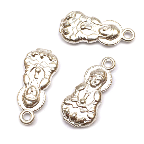 Подвеска "Будда" 28х11 мм, под серебро