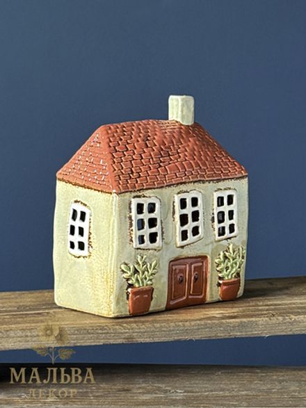 Домик подсвечник "Горчичный домик" 17x10x19 см от Clayre & Eef