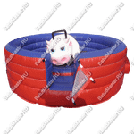 Надувной аттракцион Родео, корова+батут, "Коровка", круглый, 5*5*2 м