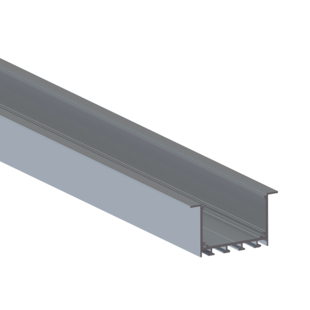 Встраиваемый алюминиевый профиль 65х35х2000. Цвет: Анодированное серебро