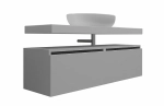 Тумба с раковиной и столешницей Armadi Art Flat 120 белый глянец