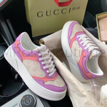 Цветные комбинированные кроссовки Gucci GG (Гуччи) на толстой массивной подошве