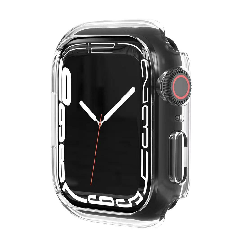 Прозрачный чехол из TPU с закаленным стеклом для часов Apple Watch 7 серии, 41мм