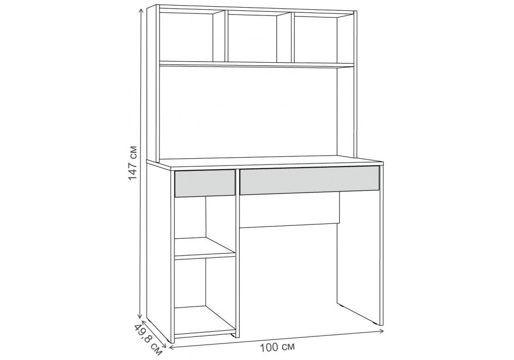 Письменный стол Комфорт 12.77 F 100х49,8х147 дуб золотой craft