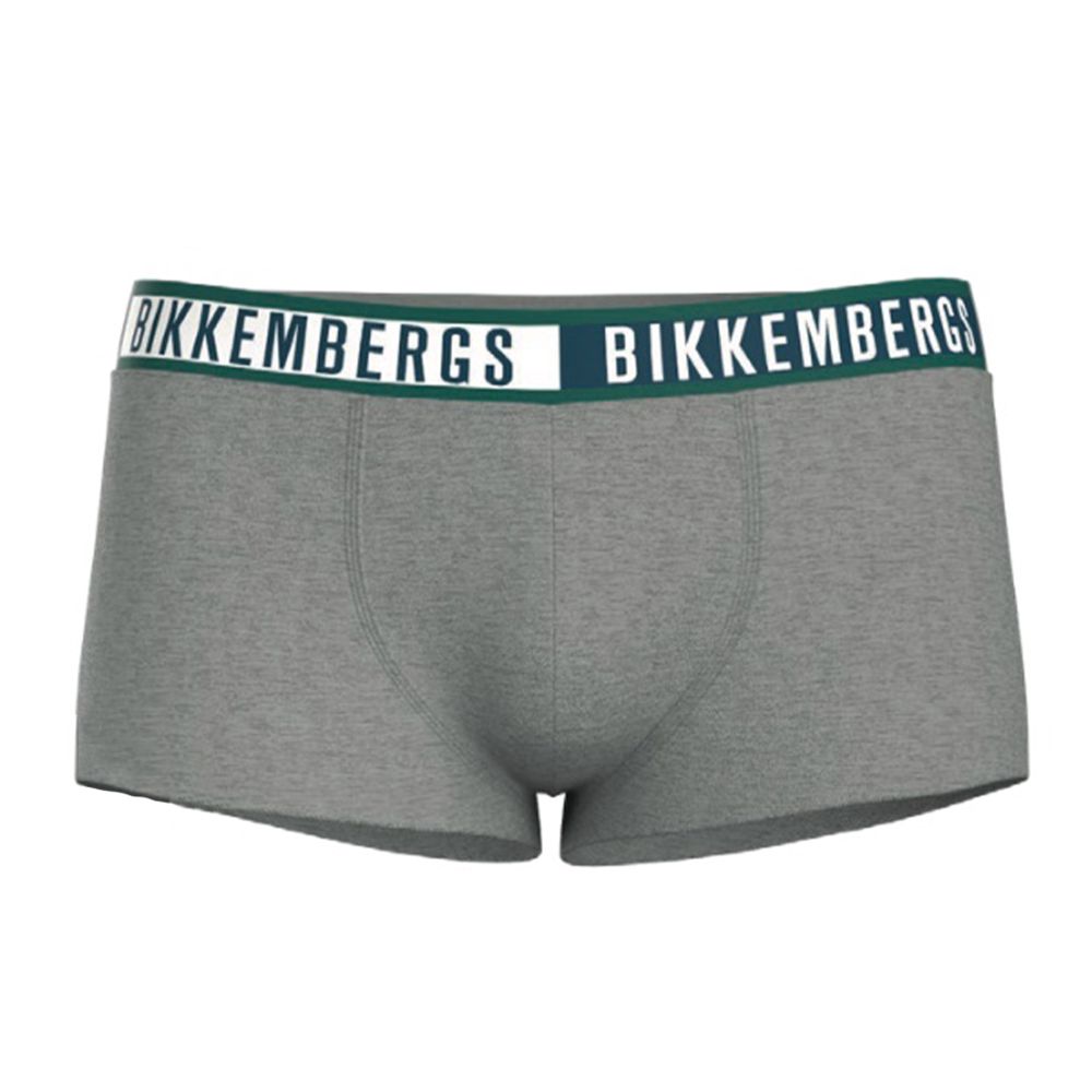 Мужские трусы боксеры серые набор 3в1 Bikkembergs TWICE BKK52UTR29TR