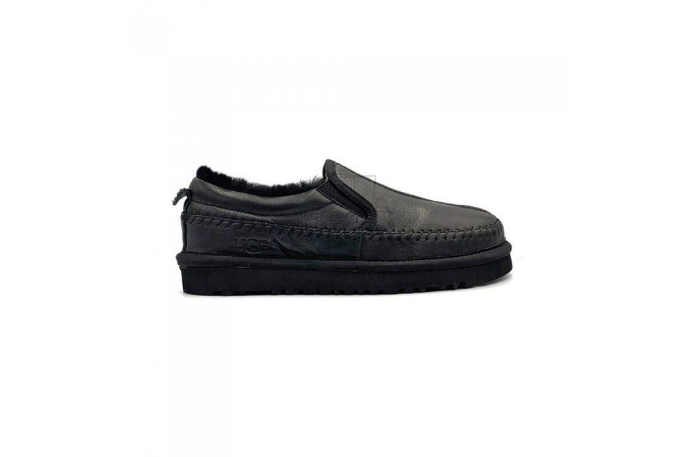 UGG Stitch Slip Leather Black