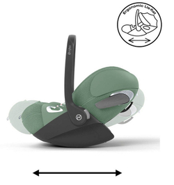 Коляска Cybex Coya Matt Black Frame Cloud T i-Size Leaf Green Plus 2 в 1 Cozy Beige с дождевиком и бампером