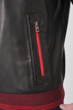 KHIMEONE Мужская кожаная демисезонная куртка (натуральная кожа, овчина)