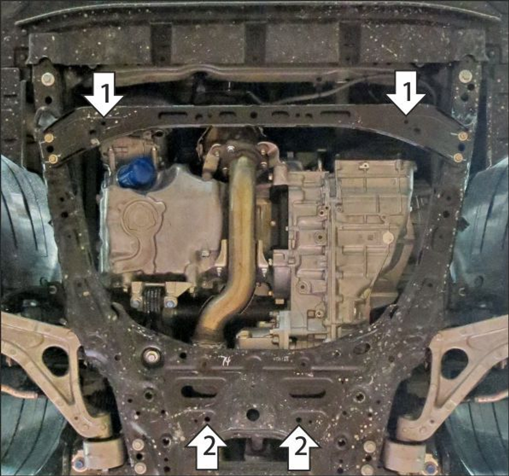 Усиленная защита картера двигателя и КПП (2 мм, сталь) для Honda UR-V 2016- Motodor.70804