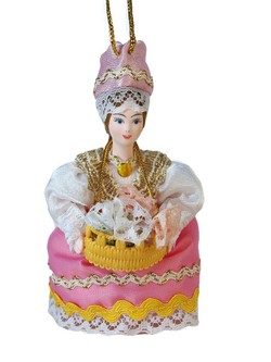 Кукла-подвеска сувенирная Цветочница