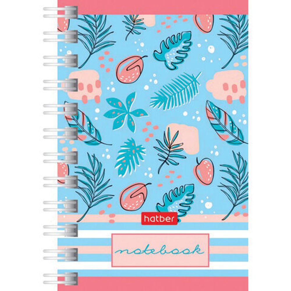 Блокнот МАЛЫЙ ФОРМАТ (75х105 мм) А7, 80 л., гребень, клетка, HATBER "Нежная фантазия", 80ЗК7В1гр