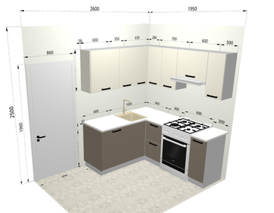 Кухня угловая "Ройс" 1,6 х 1,9 в корабль