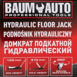 Домкрат подкатной гидравлический 2т Baum Auto BM-TA820011