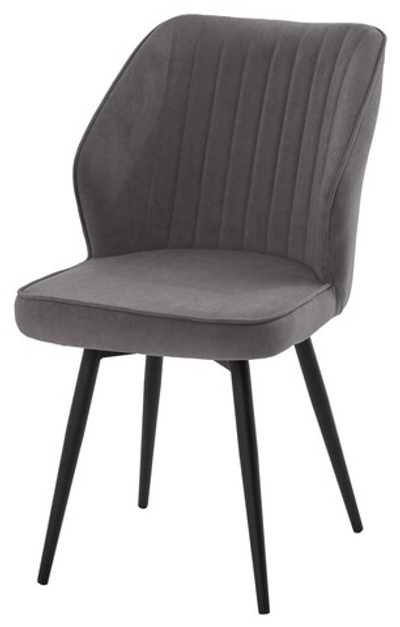 Стул РОССО 360 град. поворот. B28 Темно-серый, велюр / черный каркас, М-City