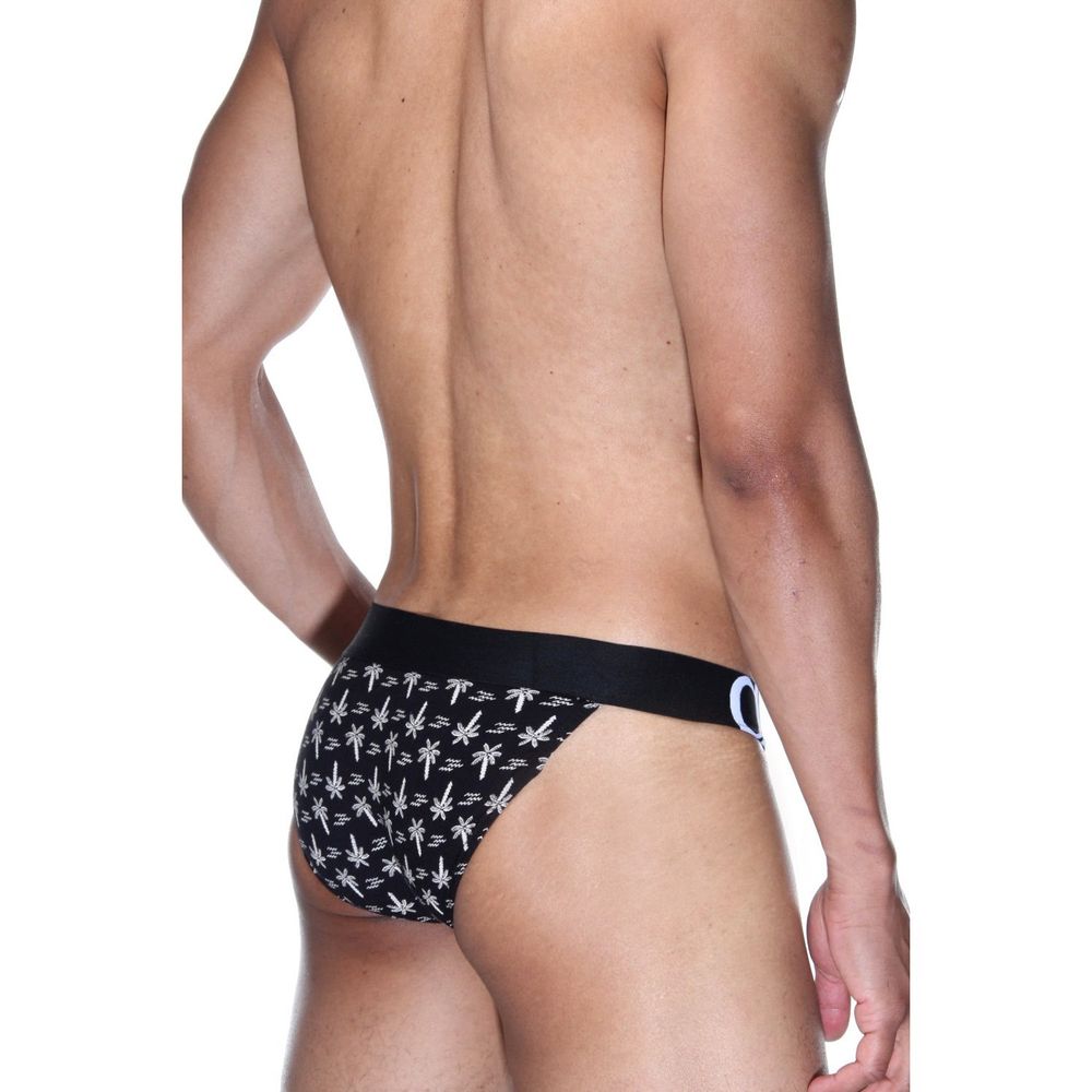 Мужские трусы танга черные с принтом DARKZONE DZN6183