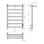 Полотенцесушитель MIXLINE FAVORITE  80х50 (таймер,481 Вт, 6 перекл+ПОЛКА) электрический МАТОВЫЙ ХРОМ