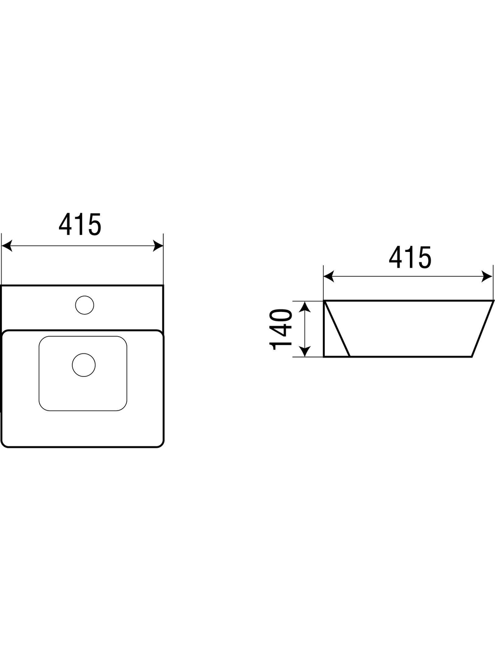 Раковина подвесная WeltWasser WW ELBACH 2252 415х415х140