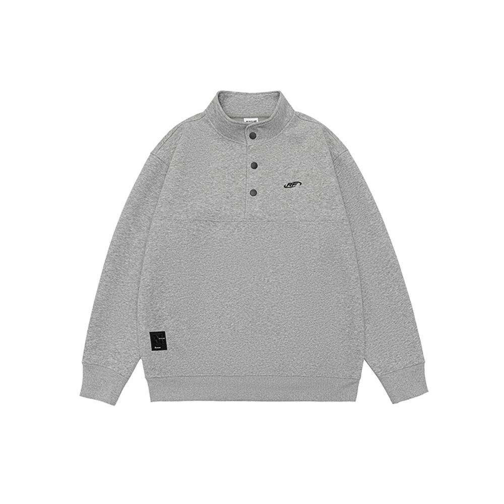 Толстовка с полуоткрытым воротником-стойка на трёх пуговицах,осенняя