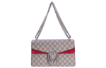 GUCCI Dionysus Canvas With Leather Shoulder Bag, Crossbody Bag Small Women"s Ebony & Red
