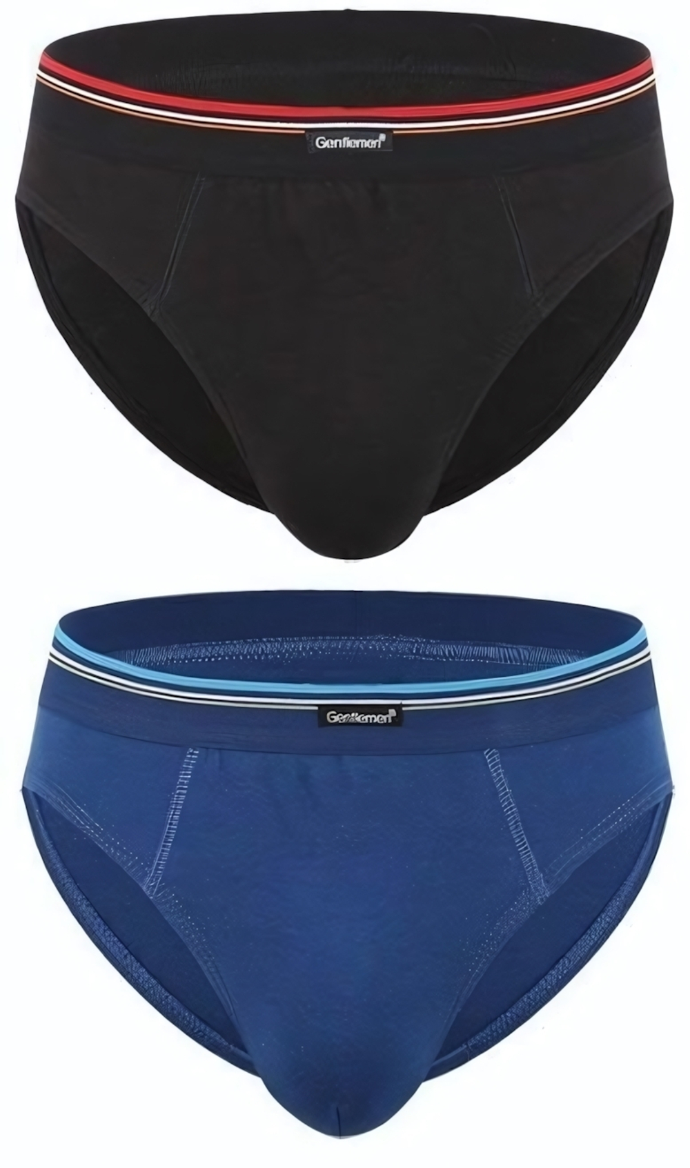 Комплект из 2 трусов-слипов - синих и черных (Размер: L) (Цвет: синий с черным)