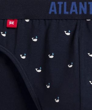 Мужские трусы (3шт) слипы спорт Atlantic 3MP-158, темно-синий + голубой + темно-синий