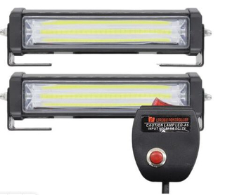 Мигалка-планка-стробоскоп Белый 12-24V 2COB 10реж+блок упр (160*40*40) (STROB-601-COB-WW) кт