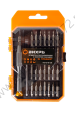 Отвертка прецизионная с набором насадок, 31 предмет в кейсе Вихрь