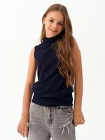 Джемпер топ с горлом 1208 синий