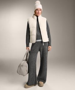 OYSHO Брюки клеш из вязаного трикотажа, черный