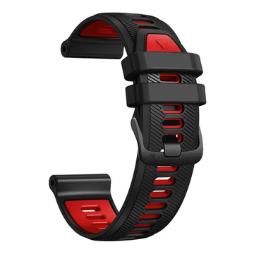 Ремешок силиконовый для Garmin Forerunner 970 / 965 / 955 / 745 (Черный Красный)
