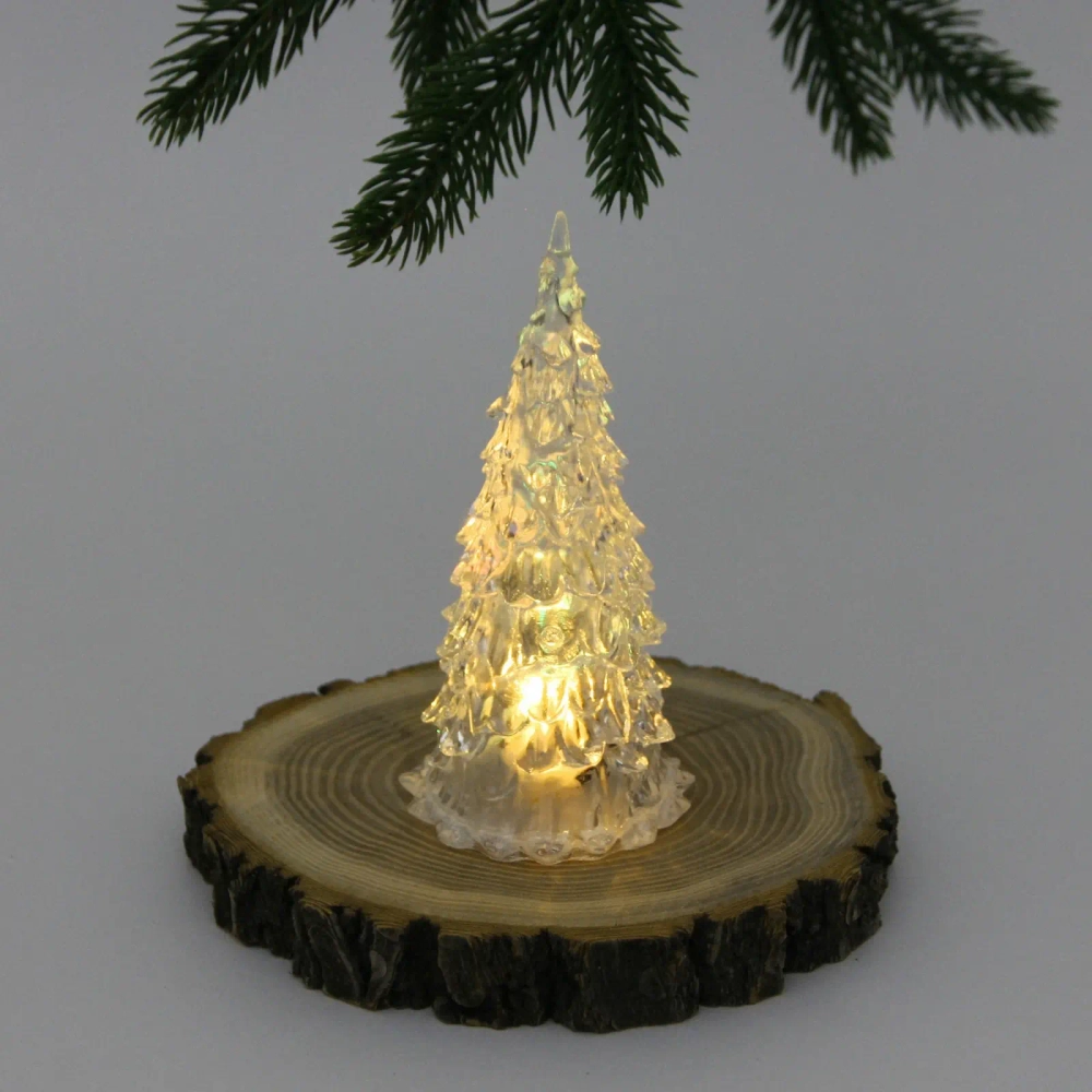 Сувенир с подсветкой «Кристальная ёлочка» 5,7*12,5 см (на батарейках 3 LR44)