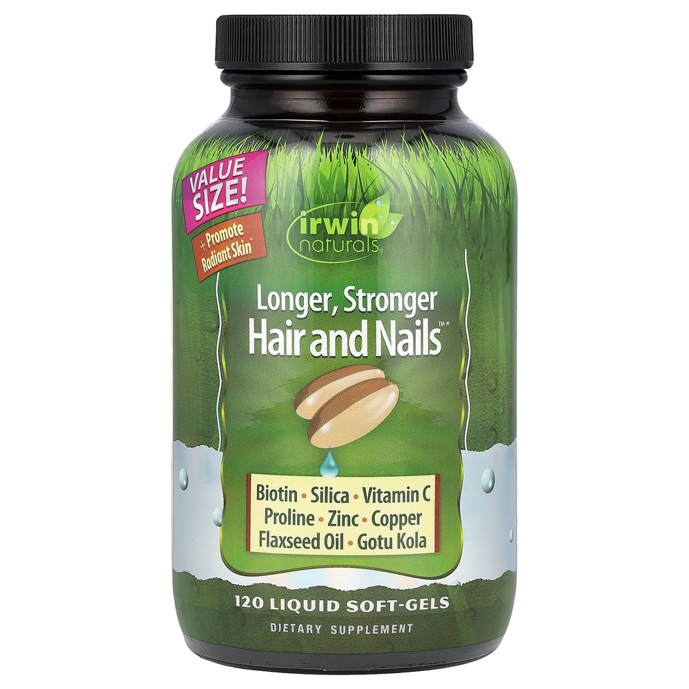 Irwin Naturals, Healthy Skin & Hair Plus Nails, 120 мягких желатиновых капсул с жидкостью