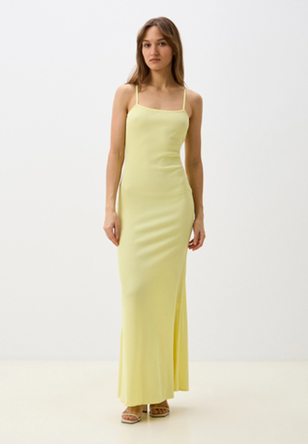 Платье-майка макси, цвет лимонный