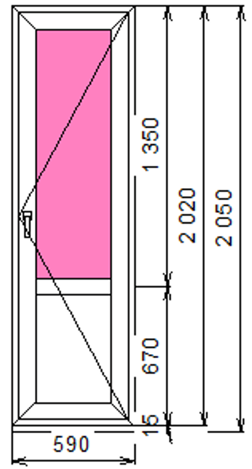 Дверь из ПВХ 2020 х 590