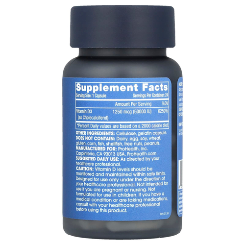 ProHealth Longevity, D3 Extreme, 1250 мкг (50 000 МЕ), 24 капсулы