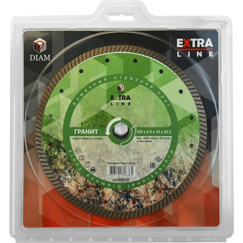 Диск алмазный DIAM Turbo Гранит Extra Line 230*22,2 мм   000608