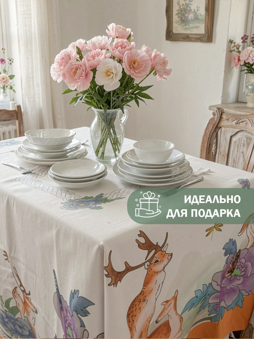 Скатерть 150*190см рис.№ 8 (олень)