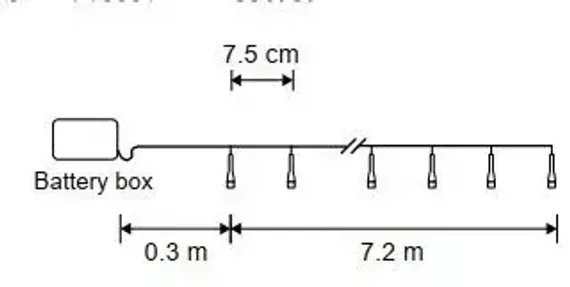 Гирлянда на батарейках 7.2 м., 96 LED ламп теплого свечения, статика, таймер, LUCA Lighting (83785)