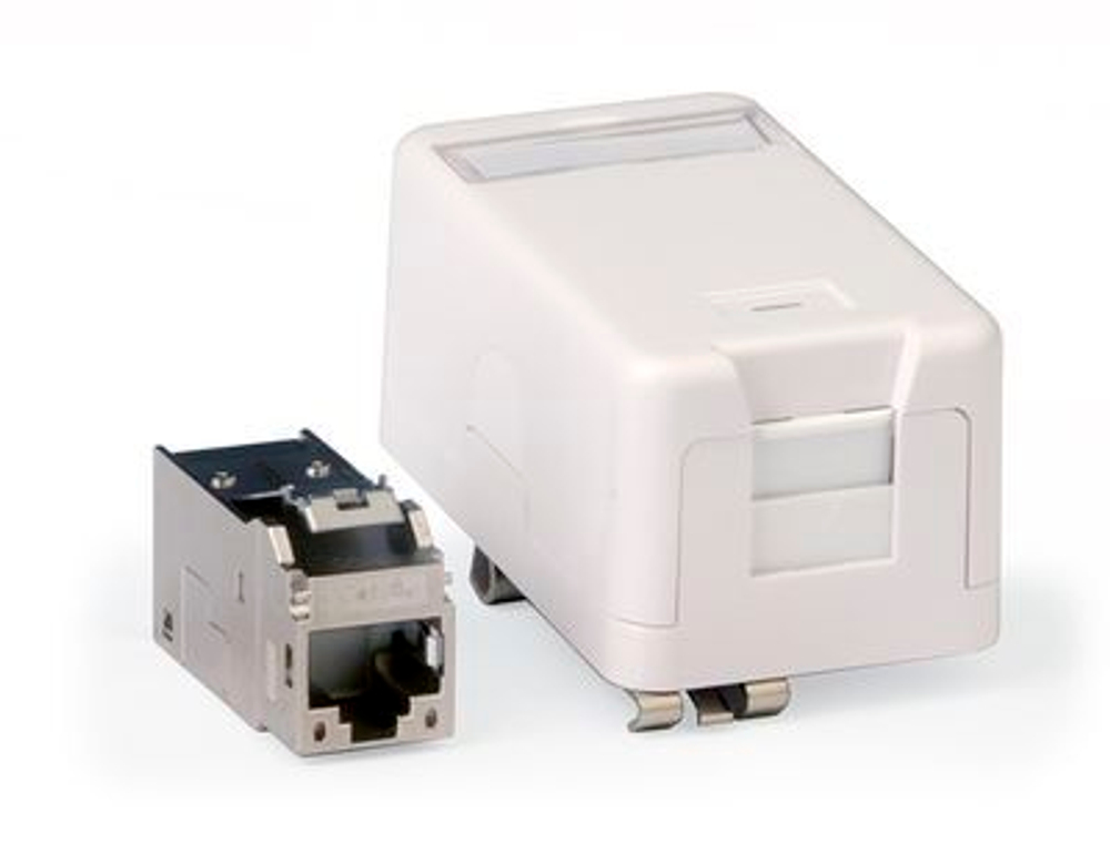 Универсальная розетка на DIN рейку CAT6A Keystone