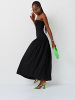 Платье длинное с заниженной талией