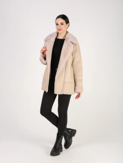 Дубленка зимняя натуральная авиатор оверсайз Турция