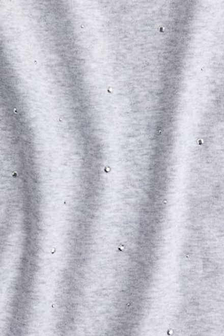 H&M Лонгслив из хлопка и джерси с длинными рукавами, светло-серый