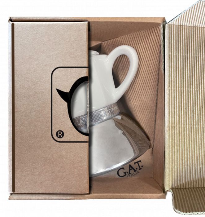 Кофеварка гейзерная G.A.T. CHIC INOX 01-120-06 400ml индукция, фарфор/нерж. сталь
