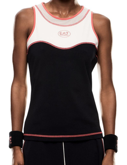 Женский топ теннисный EA7 Tennis Pro Freestyle - black/vapor blue