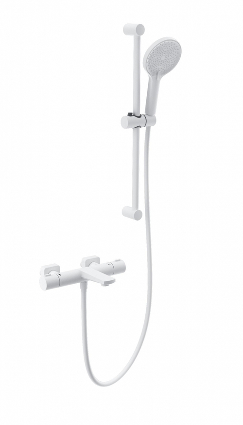Смеситель для ванны с душевым гарнитуром и термостатом WONZON & WOGHAND, Белый матовый (WW-C2021-A-MW)