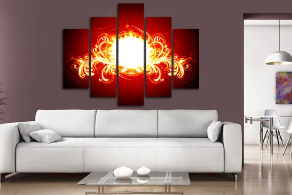 Модульная картина "Огненный узор"