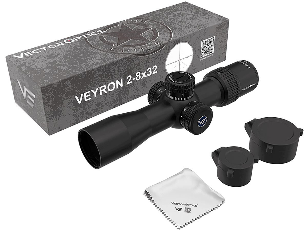 Прицел Vector Optics Veyron 2-8x32 IR, MPR-V5 (MIL), подсветка красная, 30мм, 0.1 MIL, IPX4, 425г