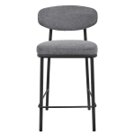 Стул полубарный Lucas 2 серый шенилл с чёрными ножками