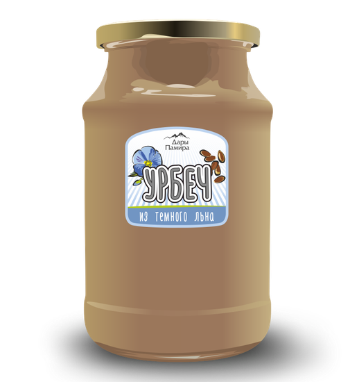 Урбеч из тёмного льна , СТЕКЛО, 1кг.