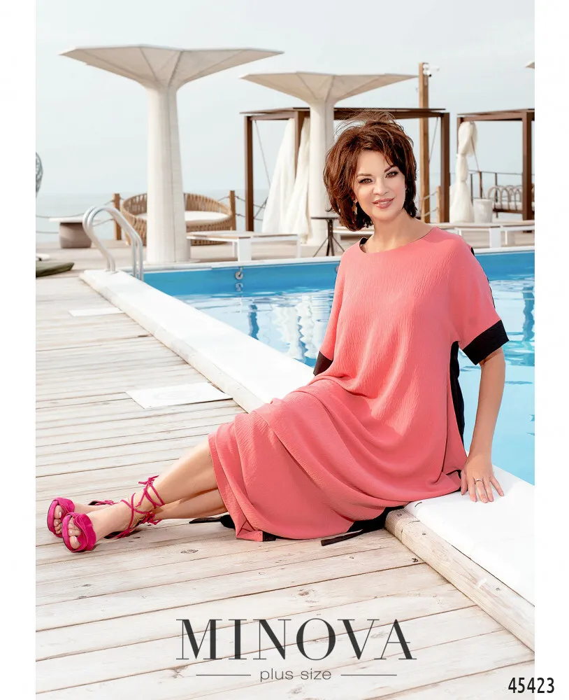 Платье 2280-розовый-черный Minova